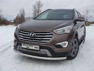 Защита переднего бампера 60 мм для Hyundai Santa Fe Grand № HYUNSFGR14-02