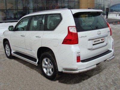 Защита задняя двойные уголки 76-42 мм для Lexus GX460 № LEXGX460-04