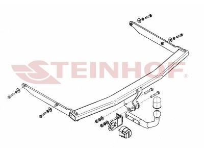 Фаркоп для Ford Focus II седан 02/2005-03/2011, Focus III седан 04/2011-2018 условно-съемное крепление шара №F-242
