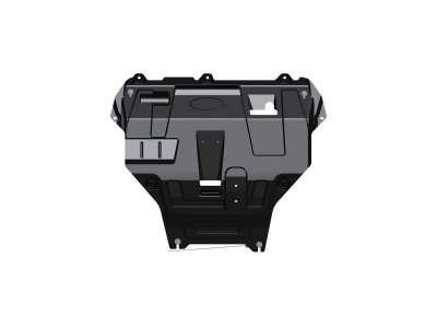 Защита картера двигателя, КПП (1,8 мм, сталь) для Ford Focus III 2011-2020 (V = 1.6 MT; 1.6 Duratec TiVCT (6DCT250); 2.0 MT), Ford Focus III 2011-2020 (V = 1.6 MT; 1.6 Duratec TiVCT (6DCT250); 2.0 MT), Ford Focus RS 2016-2020 , Ford Focus RS 2 №08.3400