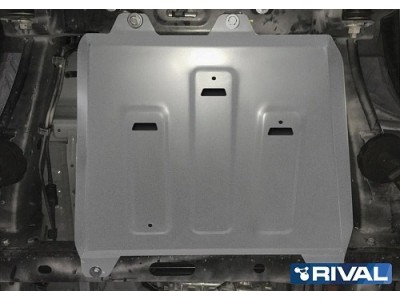 Защита КПП+ комплект крепежа, Rival, Алюминий для Changan Hunter Plus, V-2.0, АКПП, полный, 2023-н.в. 