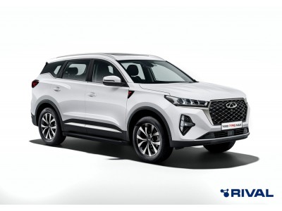 Порог-площадка "Black" F180ALB + комплект крепежа, RIVAL для Chery Tiggo 7 2019-2020/ 7Pro 2020-н.в./ 7Pro Max 2022-н.в./ Tiggo 8 2020-н.в,/ 8Pro 2021-н.в./ 8ProMax 2022-н.в./ Exeed LX 2022-н.в.
