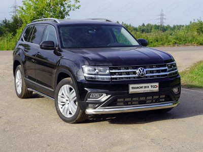 Защита передняя овальная 75х42 мм для Volkswagen Teramont № VWTER18-25