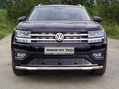 Защита переднего бампера с ДХО 60 мм для Volkswagen Teramont № VWTER18-24