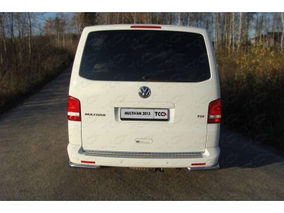 Защита заднего бампера уголки 42 мм ТСС для Volkswagen Multivan/Caravelle 2009-2015