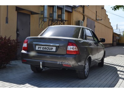 Фаркоп для Lada Priora седан/хетчбек 2007-2018 без снятия и подрезки бампера. Тип шара: A. Нагрузки: 900/75 кг, масса фаркопа 11,3 кг (без электрики в комплекте)