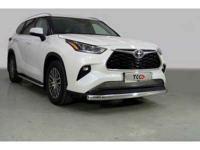 Защита передняя овальная 75х42 мм для Toyota Highlander № TOYHIGHL20-25