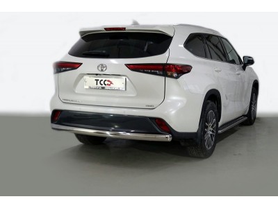 Защита заднего бампера овальная 75х42 мм для Toyota Highlander № TOYHIGHL20-28