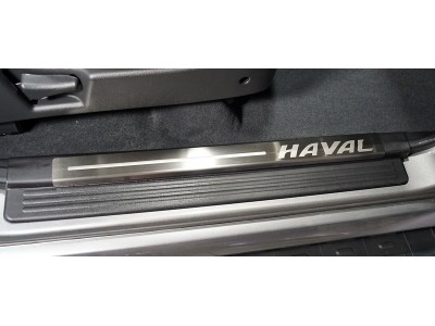 Накладки на пластиковые пороги лист шлифованный надпись HAVAL 4 шт для Haval H5 № HAVH520-06
