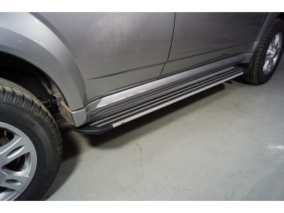 Пороги алюминиевые Slim Line Silver для Haval H5 № HAVH520-33S
