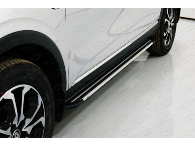 Пороги алюминиевые Slim Line Silver для Renault Arkana № RENARK19-21S