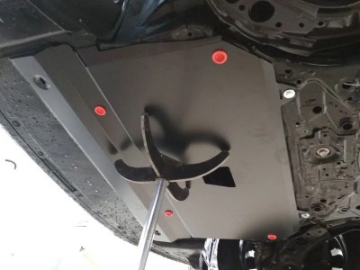 Защита картера двигателя, КПП (2 мм, сталь) для Mazda 3 2019-н.в. (V = 1.5T AT FWD), Mazda CX-30 2021-н.в. (V = 2.0 AT)