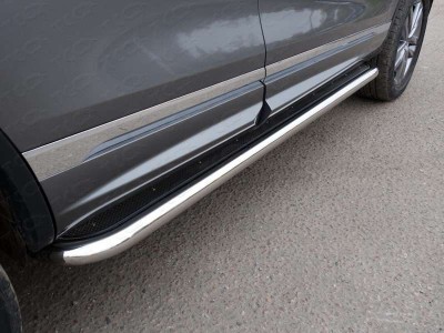 Пороги с площадкой нержавеющий лист 60 мм для Volkswagen Touareg R-Line № VWTOUARRL14-02
