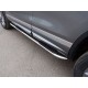 Пороги труба овальная с накладками гнутые 75х42 мм ТСС для Volkswagen Touareg R-Line 2014-2017
