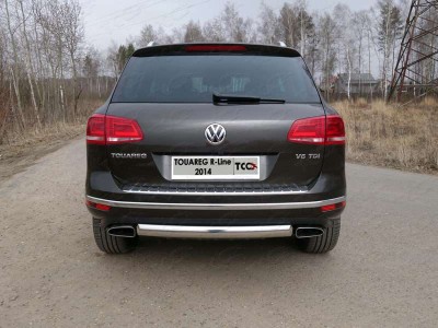 Защита заднего бампера овальная 75х42 мм для Volkswagen Touareg R-Line № VWTOUARRL14-22