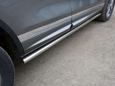 Пороги труба 60 мм для Volkswagen Touareg R-Line № VWTOUARRL14-29