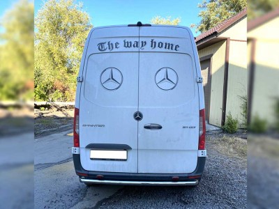 Защита заднего бампера одинарная d-60 для Mercedes Sprinter кузов 907 2021 – н.в. MS21_3