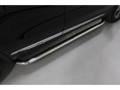 Пороги с площадкой нержавеющий лист 75х42 мм для Changan CS75 № CHANCS7520-22