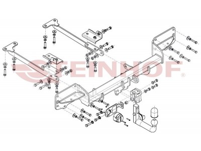 Фаркоп для Land Rover Range Rover IV L405 2013-2022 вертикальное быстросъемное крепление шара на ключе №L-115