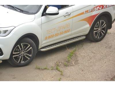Защита порогов с алюм. площадкой d=51 мм (НПС) для Lifan X60 2012-2021