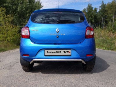 Защита заднего бампера волна 42 мм ТСС для Renault Sandero 2015-2021