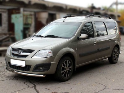 Защита переднего бампера одинарная d-53 Технотек для Lada Largus 2012 – н.в.