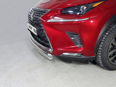 Защита переднего бампера овальная 75х42 мм ТСС для Lexus NX 2017-2021