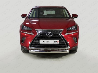 Защита переднего бампера овальная 75х42 мм для Lexus NX № LEXNX17-19