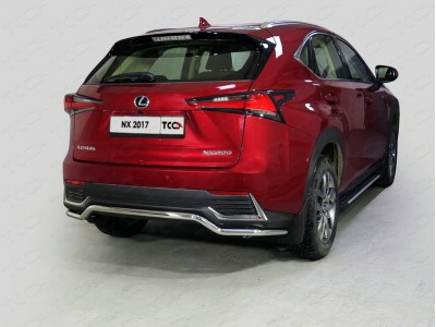Защита заднего бампера 42 мм ТСС для Lexus NX 2017-2021