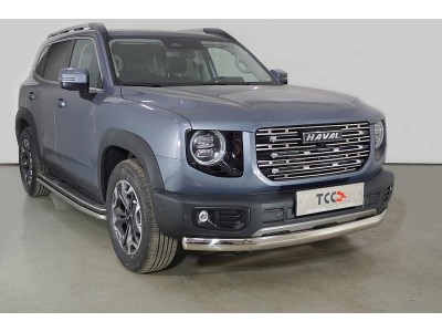 Защита передняя нижняя длинная (овальная) 75х42 мм для Haval Dargo 2.0 2022 – н.в. HAVDAR22-08