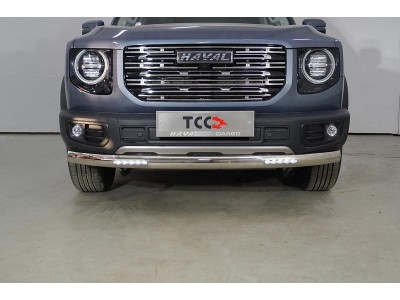 Защита передняя нижняя длинная (овальная с ДХО) 75х42 мм для Haval Dargo 2.0 2022 – н.в. HAVDAR22-09