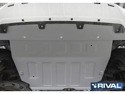 Защита картера+КПП+ комплект крепежа Rival, Алюминий для Haval Jolion 2021-н.в.,1.5Т, МКПП, робот, 2WD, 4WD; увеличенная