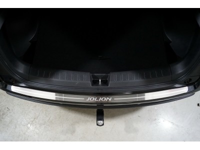 Накладка на задний бампер (лист шлифованный надпись Jolion) для Haval Jolion 1.5 2021 – н.в. HAVJOL21-07
