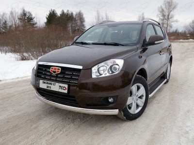 Защита передняя овальная 75-42 мм для Geely Emgrand X7 № GEELEMGX715-03