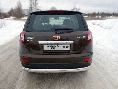 Защита заднего бампера овальная 75-42 мм для Geely Emgrand X7 № GEELEMGX715-15