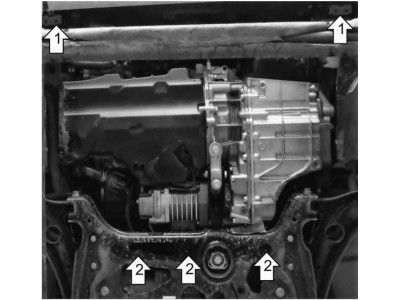 Усиленная защита картера двигателя и КПП МОТОДОР сталь 2мм. для Volkswagen Tiguan/Skoda Kodiaq/Skoda Karoq/Volkswagen Taos 2017-н.в.
