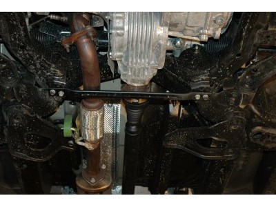 Защита картера двигателя, КПП (2 мм, сталь) для Chevrolet Captiva 2011-2014 (V = 2.4 167 л.с. АКПП 4WD), Opel Antara 2010-2014 (V = 2.4)