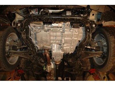 Защита картера двигателя, КПП (2 мм, сталь) для Chevrolet Captiva 2011-2014 (V = 2.4 167 л.с. АКПП 4WD), Opel Antara 2010-2014 (V = 2.4)