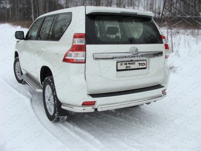 Защита задняя овальные уголки 75х42 мм для Toyota Land Cruiser 150 № TOYLC15013-05