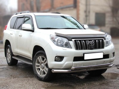 Защита переднего бампера d-76+60 (длинная) для Toyota Land Cruiser Prado 150 2009-2013 LCPR10_1.7