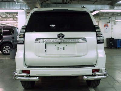 Защита заднего  бампера  "уголки" d-76+43 для Toyota Land Cruiser Prado 150 STYLE 2019 – н.в.