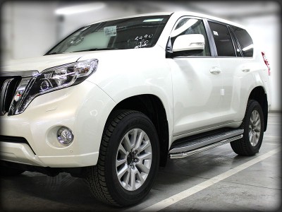 Пороги (обвод штатного порога, под порог) d-53 для Toyota Land Cruiser Prado 150 BLACK ONYX 2020 – н.в.