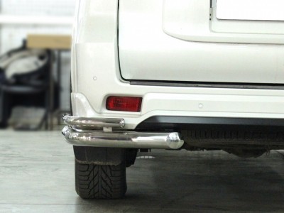 Защита заднего  бампера  "уголки" d-76+43 для Toyota Land Cruiser Prado 150 BLACK ONYX 2020 – н.в. LCPR20_3.1BO