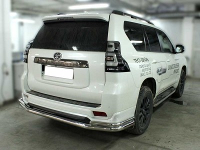 Защита заднего  бампера  "волна" d-76+43 для Toyota Land Cruiser Prado 150 BLACK ONYX 2020 – н.в. LCPR20_3.3BO