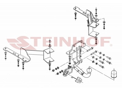 Фаркоп для Toyota Land Cruiser Prado 150 2009-2023, Lexus GX460 2009-2023 условно-съемное крепление шара №T-168