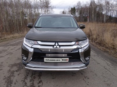 Защита переднего бампера короткая 60 мм для Mitsubishi Outlander № MITOUT15-01