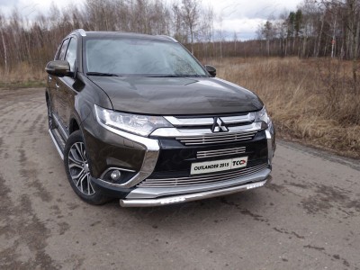 Накладка решётки радиатора верхняя 12 мм для Mitsubishi Outlander № MITOUT15-05