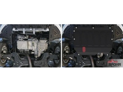 Защита картера + КПП + комплект крепежа, АвтоБРОНЯ, сталь для CHERY Arrizo 6 Pro V/Arizzo 7/KAIYI E5/OMODA S5 2014 - н.в. 