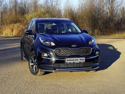 Защита передняя двойная 42-42 мм для Kia Sportage 2019-2021