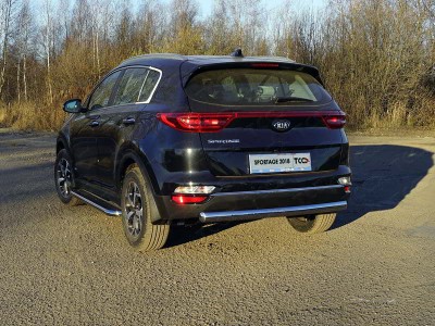 Защита заднего бампера овальная 75х42 мм для Kia Sportage № KIASPORT18-41
